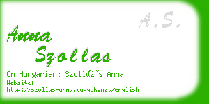 anna szollas business card